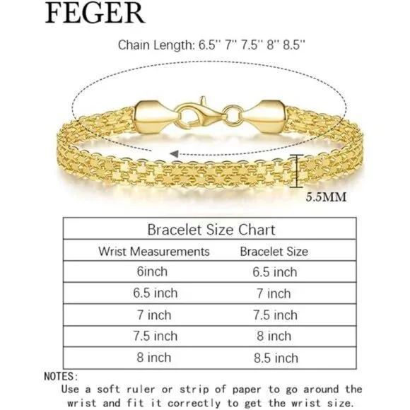 14k Gold Bracelets for Men Mesh Chain Bracelets Dainty Gold Bracelet - Picture 3 of 5